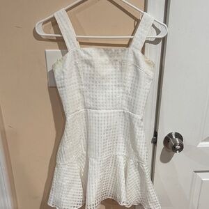 Amanda Uprichard Cream Textured Mini Dress